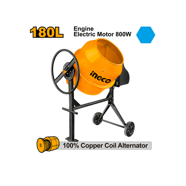 INGCO Electric Concrete Mixer (CM30-1) – Efficient 550W Motor, 30L Drum Capacity, Compact and Portable Design, Ideal for Small-Scale Construction, Mortar Mixing, and DIY Renovation Projects.