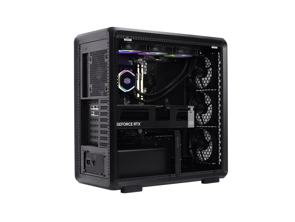 Cooler Master MasterFrame 600 ATX Mid-Tower High Performance Premium Aluminum Modular Gaming Chassis, 4X High Airflow PWM Fans, 410mm GPU & 420mm Radiator Support, Black