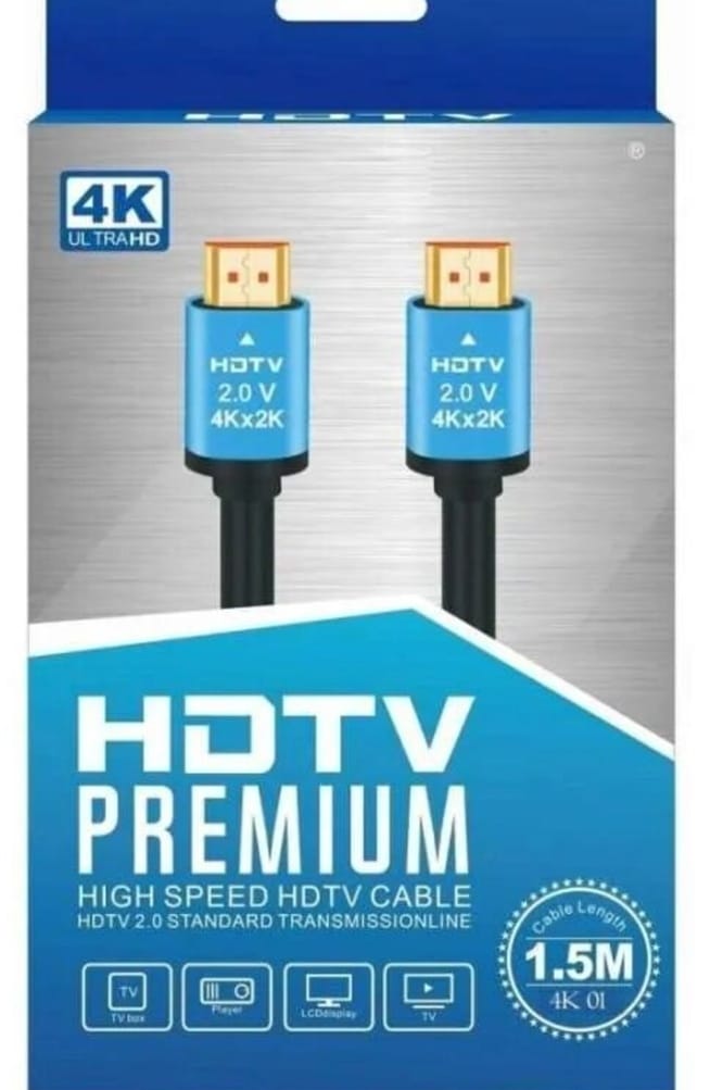 Premium High-Speed HDTV(HDMI) 2.0 Digital Cable | Ultra HD 4K Resolution at 60Hz with HDR Support, High-Speed 18Gbps Transmission Line and Gold-Plated Connectors | Available in 1.5M, 3M, 5M, 10M, 15M, and 20M Lengths
