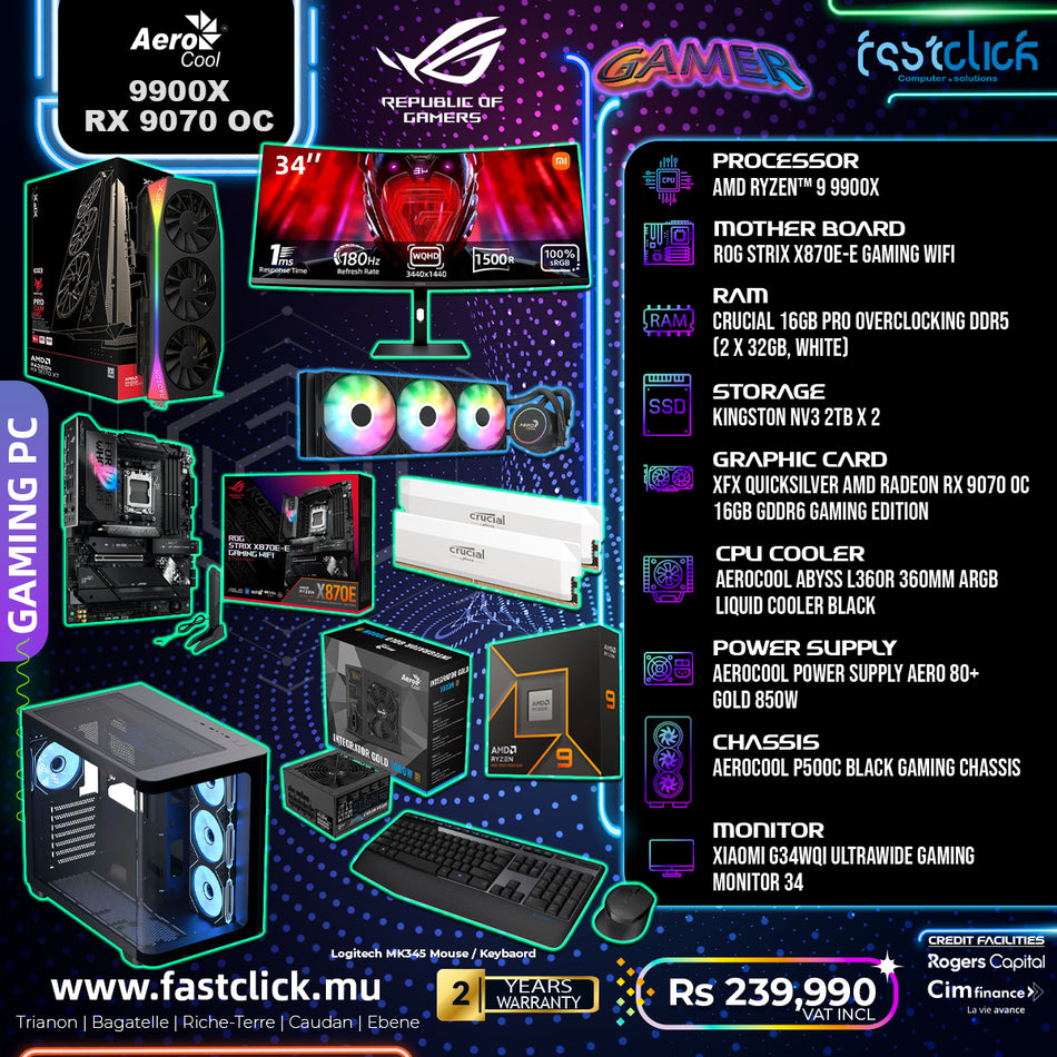 Fastclick Mega Sale: AMD Ryzen™ 9 9900X | ROG STRIX X870E-E GAMING WIFI