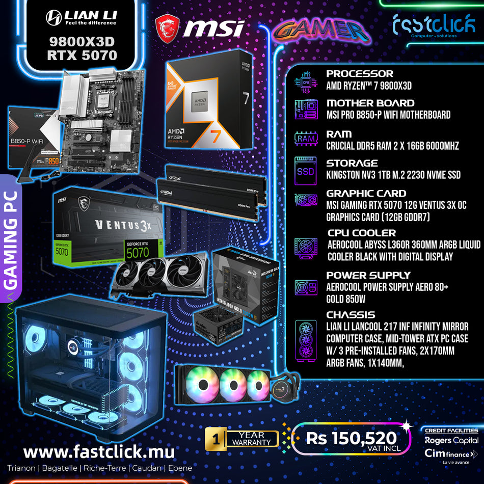 Fastclick Mega Sale: AMD Ryzen™ 7 9800X3D & MSI PRO B850-P WiFi Motherboard