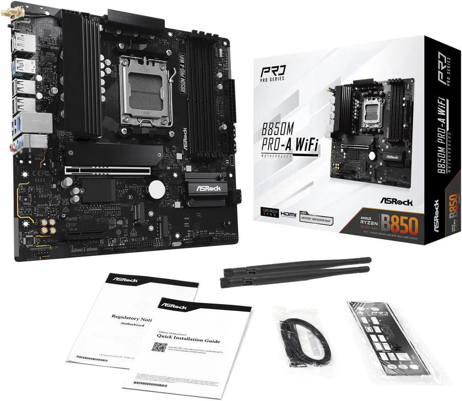 Asrock B850M Pro-A WiFi AMD B850 Socket AM5 Micro ATX Motherboard