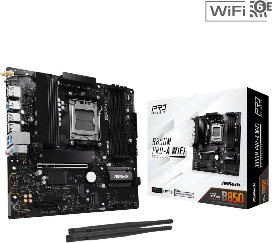 Asrock B850M Pro-A WiFi AMD B850 Socket AM5 Micro ATX Motherboard