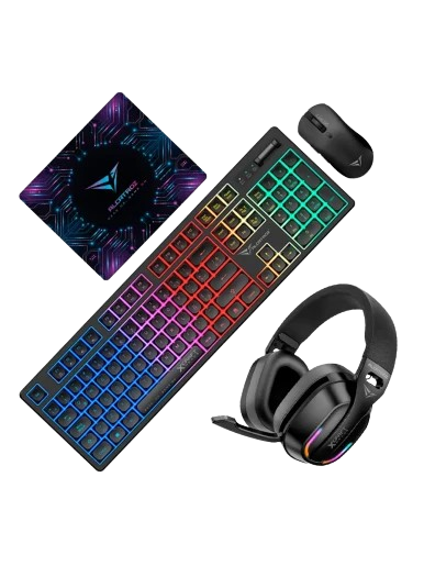 Alcatroz X Craft Basecamp 4-in-1 Gaming Combo Set | RGB Backlit Keyboard | RGB Gaming Mouse | RGB Wired Headphone | RGB Mousepad.