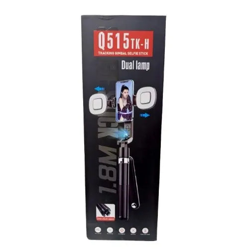 Gimbal Stabilizer Q515TK-H Tracking Selfie Stick | Dual LED Fill Lights | Smart Auto-Tracking & Bluetooth Remote