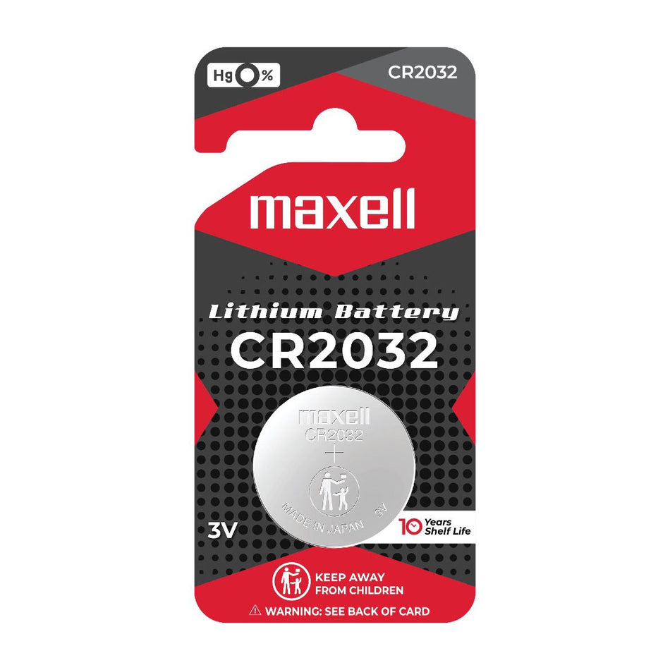 Maxell (CR2032) Lithium Coin Cell Battery | Premium 3V Micro Electronic Battery for Computer Motherboards, Key Fobs, Calculators, Watches, and Medical Devices