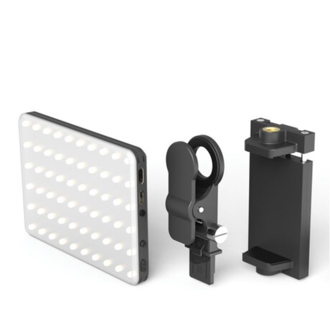 VL-60BI High-Power Rechargeable Pocket LED Fill Light | 60-LED Portable Vlog & Video Conference Light with Dual Front/Back Clip, 3 Light Modes & 10 Brightness Levels