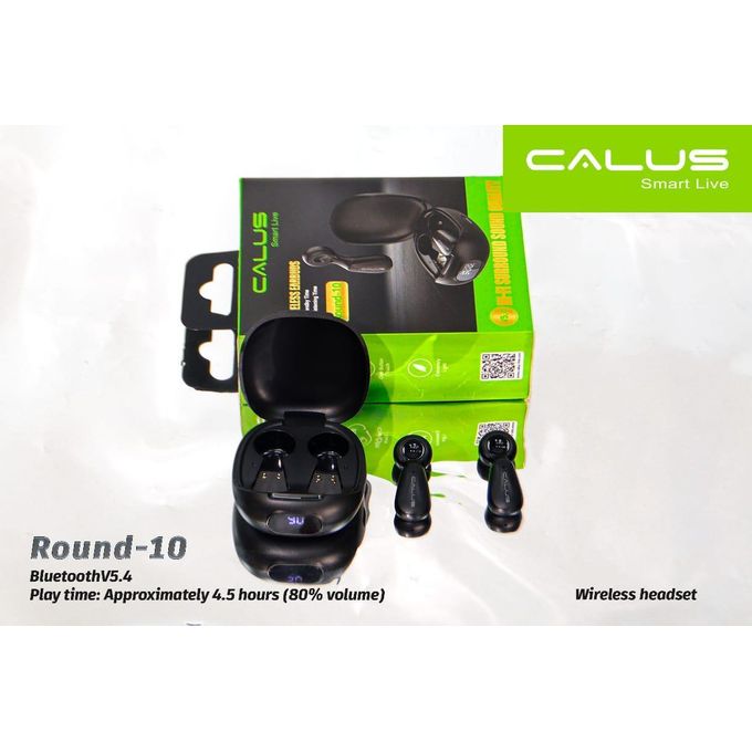 Calus Round 10 Wireless Earbuds – Premium Hi-Fi Sound & Metallic Design