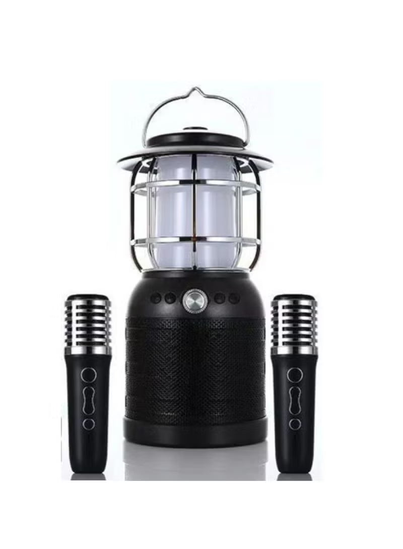 Sodo SD08 2-in-1 Vintage Camping Lantern & Karaoke Speaker | 10W Portable Wireless Bluetooth 5.3 Speaker, 3000mAh Battery, Dimmable Atmosphere Light & Mic Support