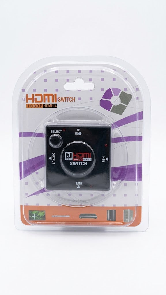 3-Port HDMI Switch Splitter (3 Input to 1 Output) with Manual Select Button