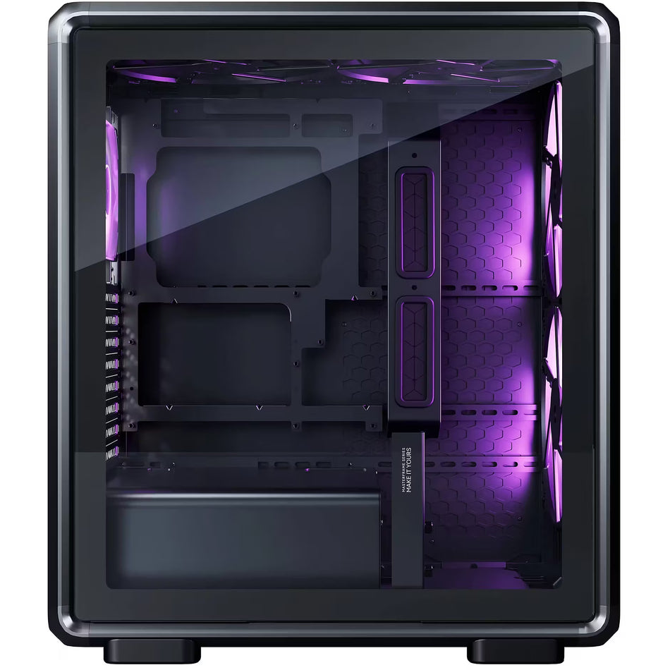 Cooler Master MasterFrame 500 Mesh ATX Mid-Tower High Airflow Aluminum PC Case, Powerful Dual 200mm Intake Fans, Freeform 2.0 Modular Frame, 360mm Radiator Support, USB-C, Black