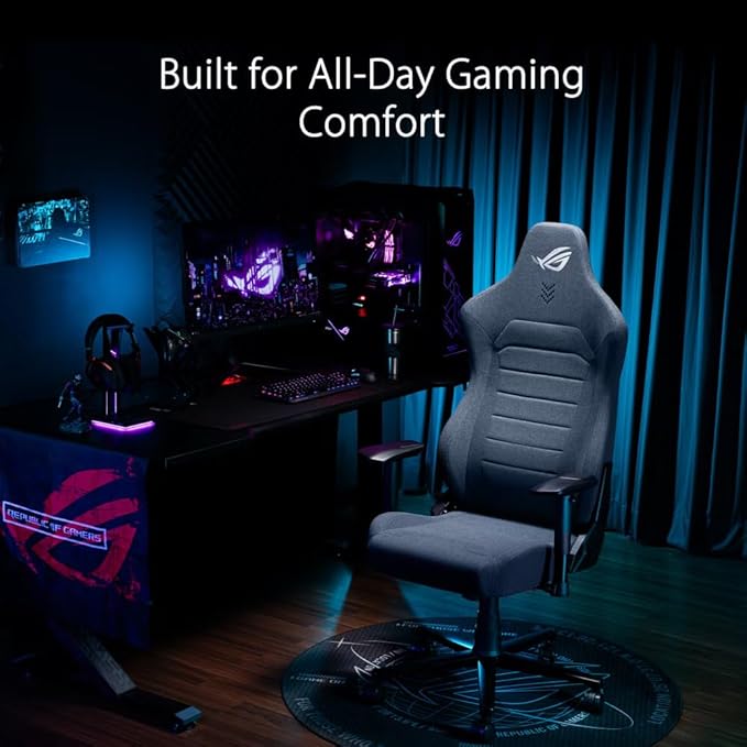 ASUS ROG Aethon Gaming Chair (Ergonomic, Steel Frame, Dual Density Seat Padding, 2D Armrests, Built-in Lumbar Support)