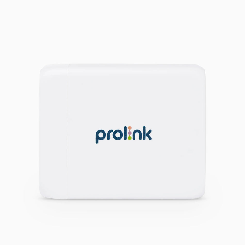 Prolink PTC36501 65W 3-Port GaN PD Travel Wall Charger with IntelliSense, 2x USB-C PD3.0, 1x QC3.0, 3-in-1 adapter