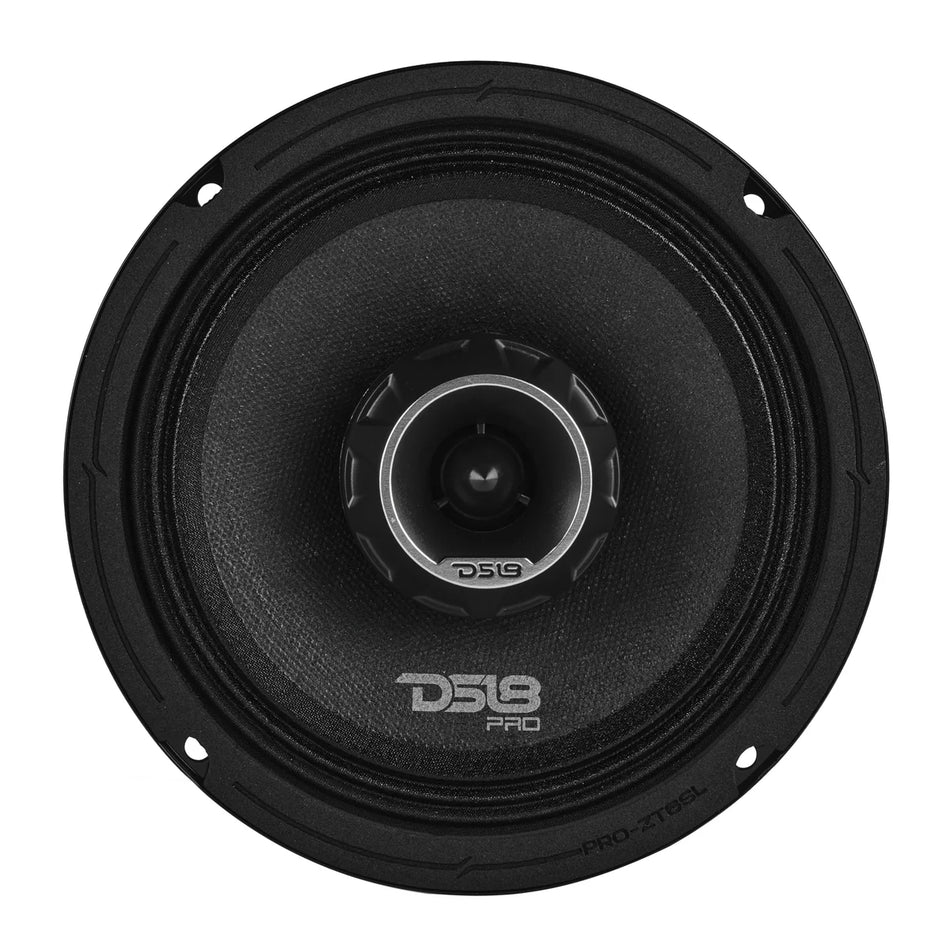 DS18 PRO-ZT6SL Slim 6.5-Inch Pro Audio Midrange Loudspeaker, Built-In Bullet Tweeter, 500 Watts Max, 250 Watts RMS, 4-Ohm High-Output Car and Truck Stereo Speaker (Single)