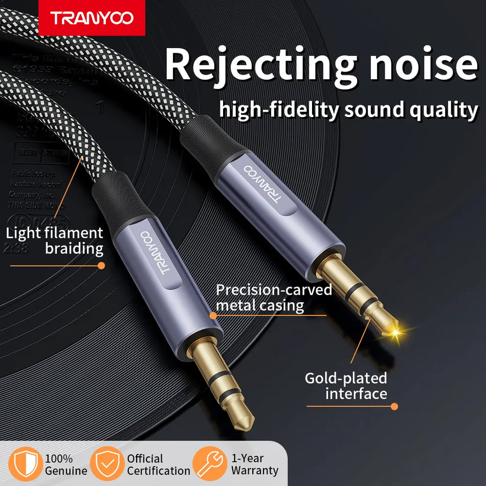 Tranyoo T-E10 3.5mm Stereo Audio Cable 1M