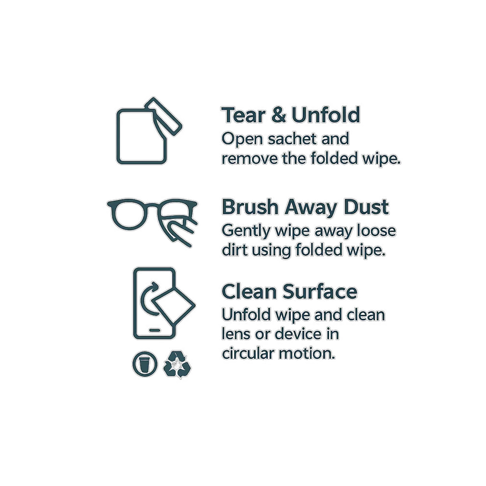 CuraVue Pre-Moistened Screen and Lens Cleaning Wipes – 100 Pack (C164-1)