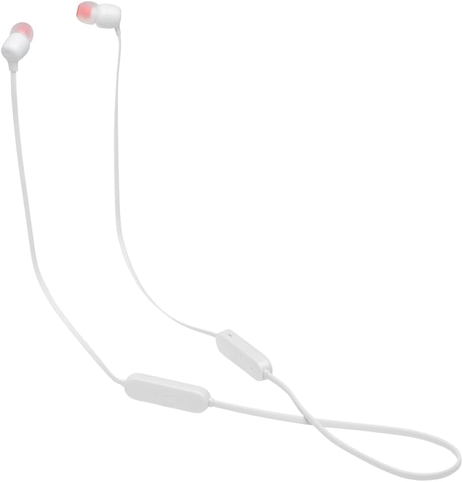JBL Tune 125 - Bluetooth Wireless in-Ear Headphones with 3-Button Mic/Remote and Flat Cable- White