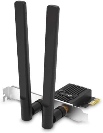 TP-Link Archer TX10E AX900 Wireless Dual-Band PCI Express Adapter – Next-Gen Wi-Fi 6 & Bluetooth 5.2 PCIe Network Card for Desktop PCs Equipped with High-Gain External Antennas and Low-Profile Bracket (ARCHER TX10E)