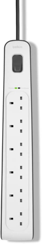 Belkin 6-Outlet Surge Protection Strip 2M Power Cord (BSV603AF2M)