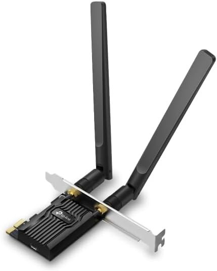 TP-Link Archer TX10E AX900 Wireless Dual-Band PCI Express Adapter – Next-Gen Wi-Fi 6 & Bluetooth 5.2 PCIe Network Card for Desktop PCs Equipped with High-Gain External Antennas and Low-Profile Bracket (ARCHER TX10E)