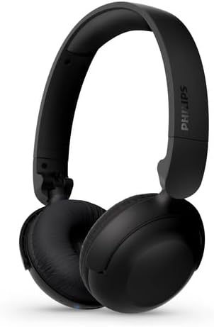 Philips TAH2209BK/97 Wireless Bluetooth On-Ear Headphones with 32mm Drivers, Fast Charging, Up to 25 Hours Playtime & Lightweight Design - Black