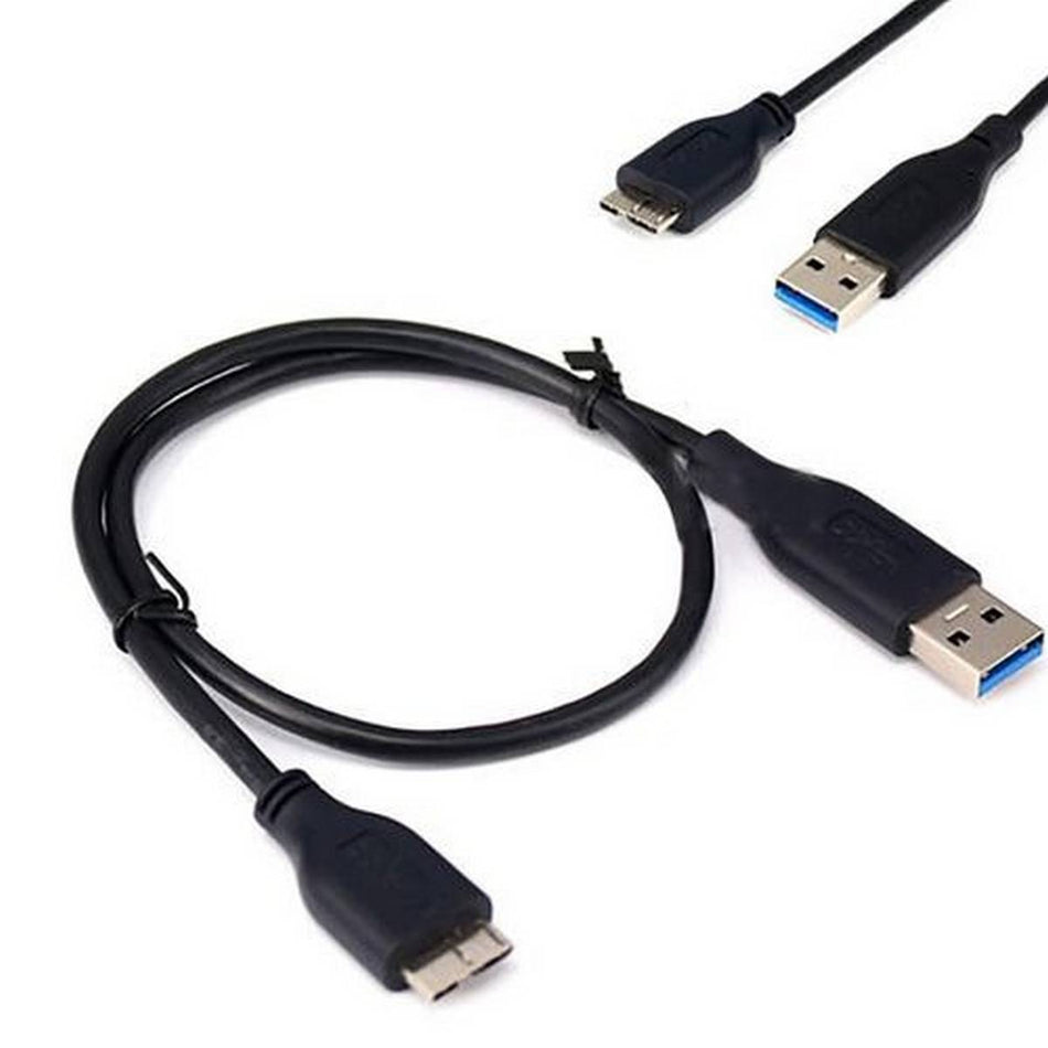 USB 3.0 Type-A to Micro-B External Hard Drive Transfer Cord with Multi-Layer Shielding and Corrosion-Resistant Connectors 30cm Black (5346857565596)