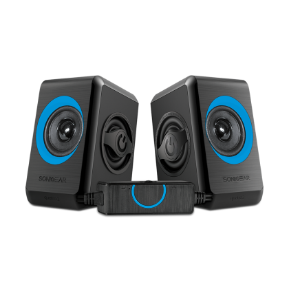 SonicGear Quatro 2 BASS-2 USB 2.0 Desktop Speakers with Built-In Bass Reflex Panels (Lime Green / Festive Red / Turquilla / Sunny Orange)