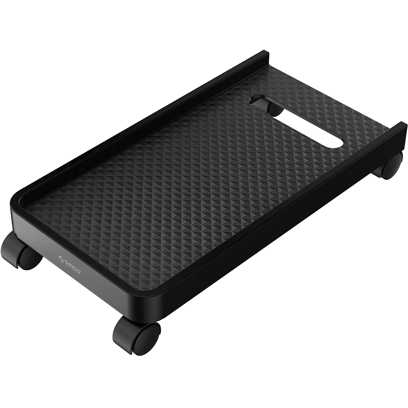 ORICO Mobile CPU Stand with Carbon Fiber Surface (ORICO-CPB2-BK-BP) | Premium Lightweight ABS Computer Tower Floor Cart with Caster Wheels & Lockable Brakes