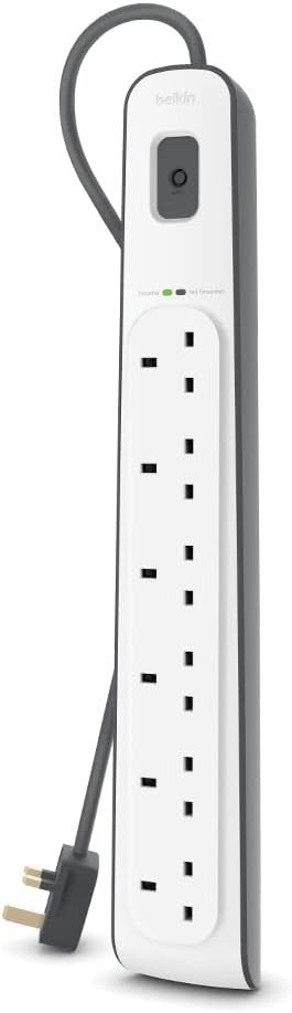 Belkin 6-Outlet Surge Protection Strip 2M Power Cord (BSV603AF2M)