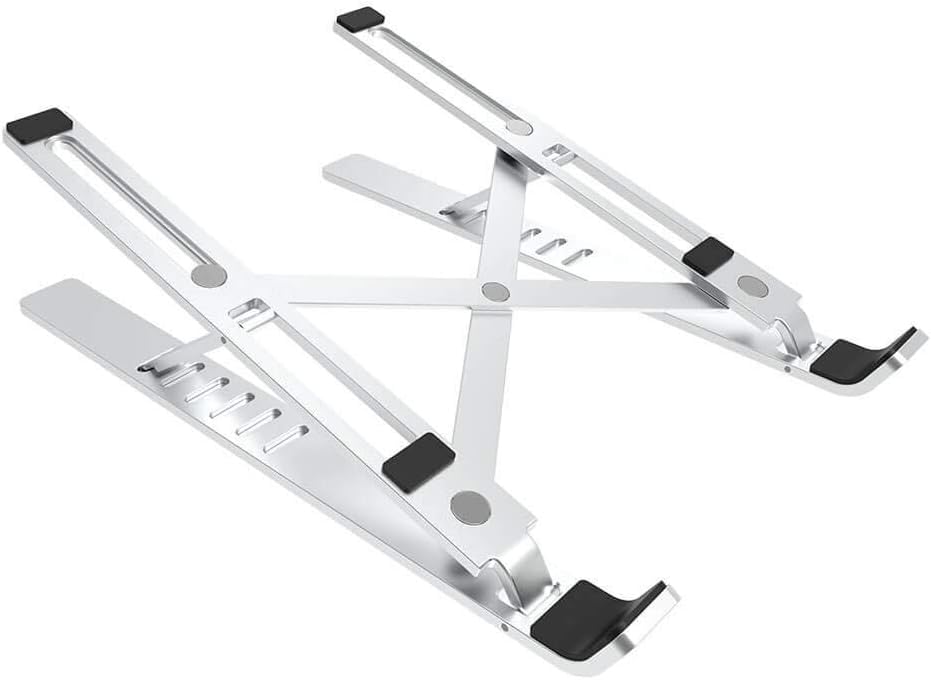 WIWU S400 Aluminum Laptop Stand, Ergonomic Detachable Computer Stand, Riser Holder Notebook Stand 10-16"" Laptops, Silver | 6 Heights of Adjustment Level
