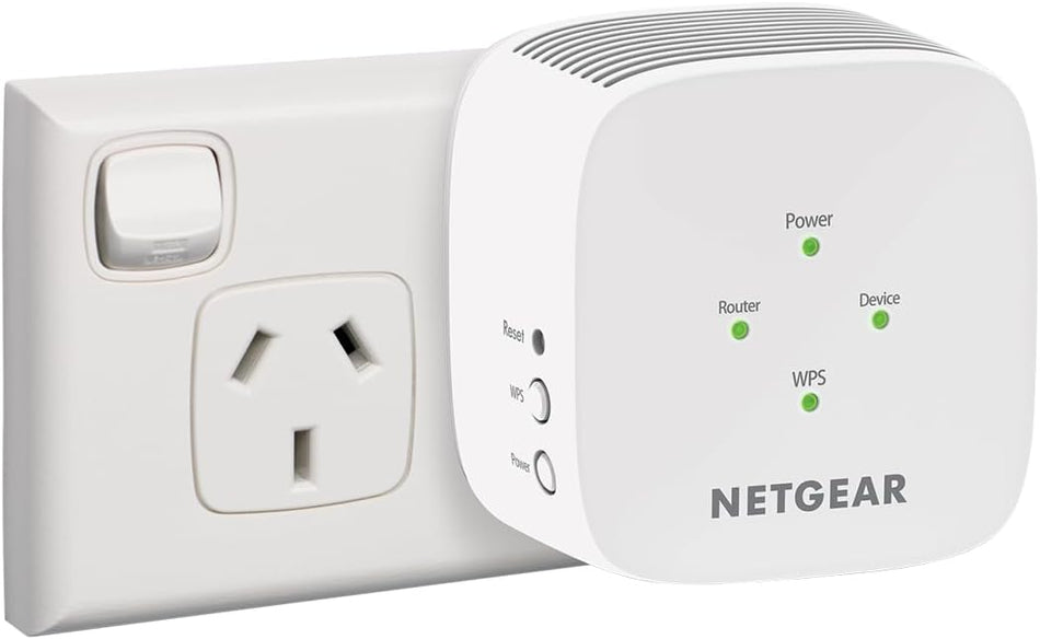 NETGEAR EX6110 WiFi Extender Booster, Range Extender, WiFi Repeater - Boost Network Coverage & Increase WiFi Speed To 1.2 Gbps, Easy Setup, Compact Design, Ethernet Port White