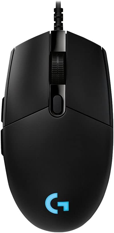 Logitech G-Pro Hero Wired Gaming mouse, Hero 25K Sensor, 25,600 Dpi, RGB, Ultra Lightweight, 6 Programmable Buttons, On-Board Memory, Built For Esports, Pc/Mac, Black