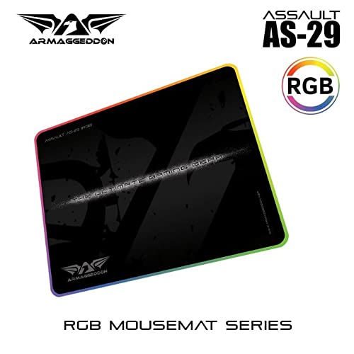 Armaggeddon AS-29R Pro Gaming RGB Mousemat | High-Precision Micro-Weave Cloth Surface Gaming Mouse Pad with Dynamic LED Illumination - 300mm x 250mm USB Powered (AS-29R Pro)