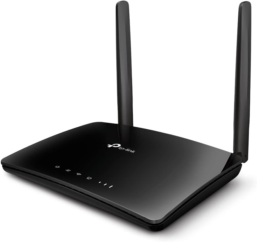 TP-Link TL-MR6400 300Mbps 4G Mobile Wi-Fi Router, 4 Ports, High Reception Sensitivity, No Configuration Required, with Micro SIM Card Slot, App Management (Black)