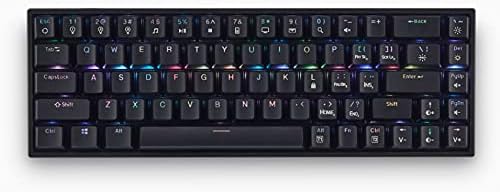Prolink USB Mechanical Gaming Keyboard with RGB LED Light, 68-key Compact Design, hot-swappable Outemu switches