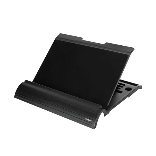 Targus Anti-Microbial Simple Ergo Laptop Stand | Ergonomic Multi-Angle Portable Desktop Riser with DefenseGuard Surface Protection and Cable Management Loop for Laptops up to 14 Inches - Black (AWE802AMGL)