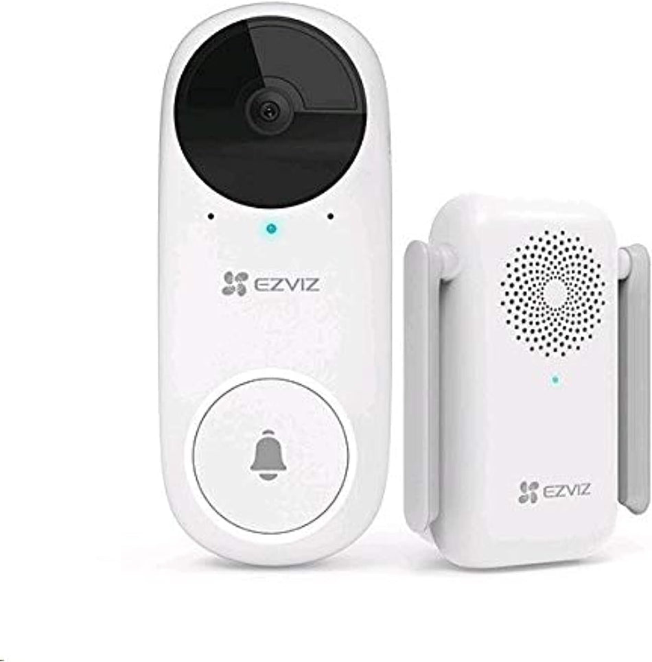 EZVIZ DB2C Wire-Free Video Doorbell with Chime Rechargable Battery Powered Wireless Smart Home Security Camera