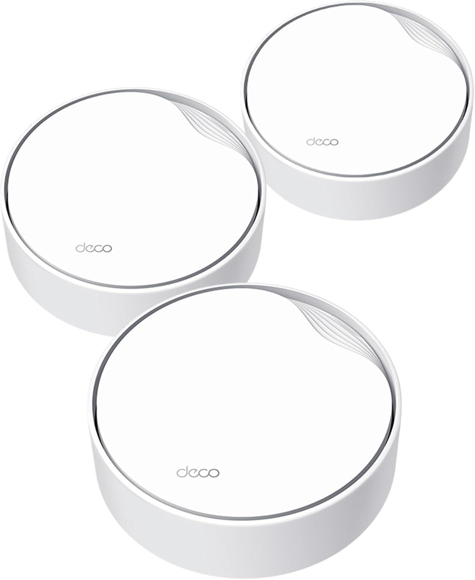 TP-Link Deco X3000 PoE Mesh Wi-Fi System | Whole-Home AX3000 Wi-Fi 6 Speed | Ceiling/Wall-Mountable Design | Multi-Gigabit 2.5G Port | Flexible Power over Ethernet (PoE) | Covers up to 6,500 sq. ft. - 3-Pack