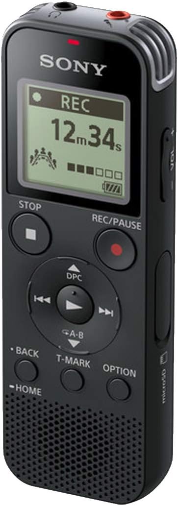 Sony Voice Recorder ICD-PX470 Series with Built-in Mic and USB, microSD Card Slot Up to 32 GB to Expand Memory, Adjustable Microphone Range