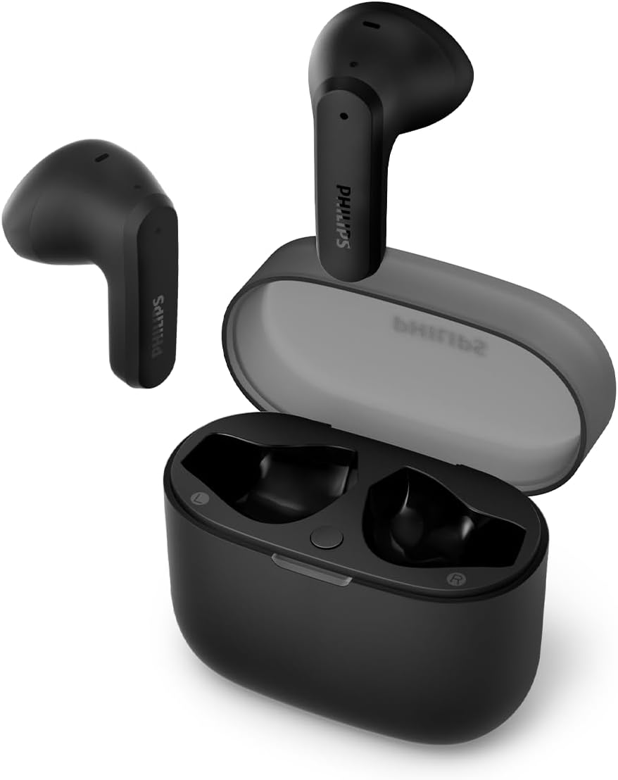 Philips TAT2139 True Wireless In-Ear Bluetooth Headphones - Small Earbud Design, Natural Sound, Dynamic Bass, Pocket-Sized Charging Case & Clear Calls - Black (TAT2139BK/00) & White (TAT2139WT/00)