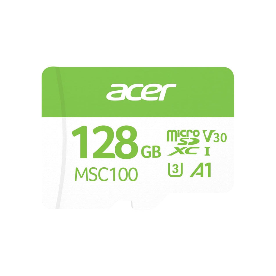 Acer MSC100 MicroSD Memory Card Series, 32GB (U1 V10 A1) & 128GB (U3 V30 A1), Up to 100MB/s Read Speed, Full HD / 4K Video Recording, Compatible with Smartphones Cameras Tablets Drones
