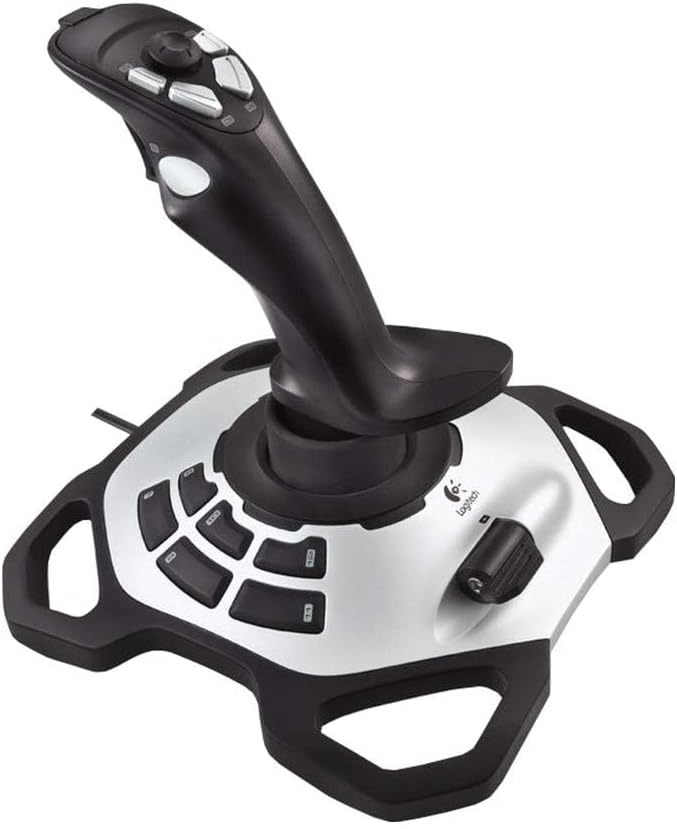 Logitech Extreme 3D PRO Joystick, 12 Programmable Buttons, 8-Way Hat Switch, Rapid-Fire Trigger, Contoured Grip, For PC Only, Black
