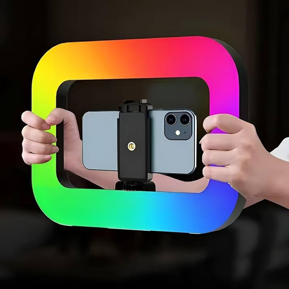Camera Ringlight (YM200-RGB/YM200) | Multi-Color Studio LED Ring Light with Dynamic RGB Effects, Adjustable Dimmable Brightness Modes & Flexible Camera Phone Mount