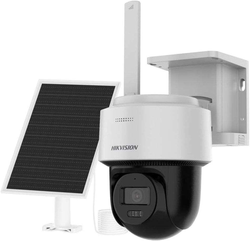 HIKVISION DS-2CFSP4/4G 4MP Solar-Powered 4G PT Camera | 8W Solar Panel | 9000 mAh Battery | ColorVu Night Vision | 2.8mm Lens | IP66 Weatherproof