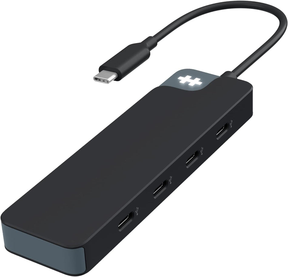 HyperDrive Flex USB Hub 4-Port Adapter — USB C Extender for Fast File Transfers & Multi-Device Connectivity — 4X 5Gbps Compatible w/Mac, PC, Chromebook (Black) -HD5201BKGL