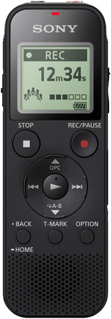 Sony Voice Recorder ICD-PX470 Series with Built-in Mic and USB, microSD Card Slot Up to 32 GB to Expand Memory, Adjustable Microphone Range