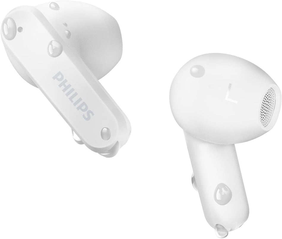 Philips TAT2139 True Wireless In-Ear Bluetooth Headphones - Small Earbud Design, Natural Sound, Dynamic Bass, Pocket-Sized Charging Case & Clear Calls - Black (TAT2139BK/00) & White (TAT2139WT/00)