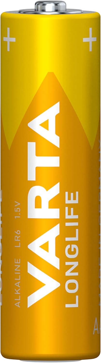 Varta Longlife 4106 AA Alkaline Batteries | 1.5V High-Performance Power Cells | Long-Lasting Reliability for Constant Energy Loads | German Engineered | 2-Pack Blister