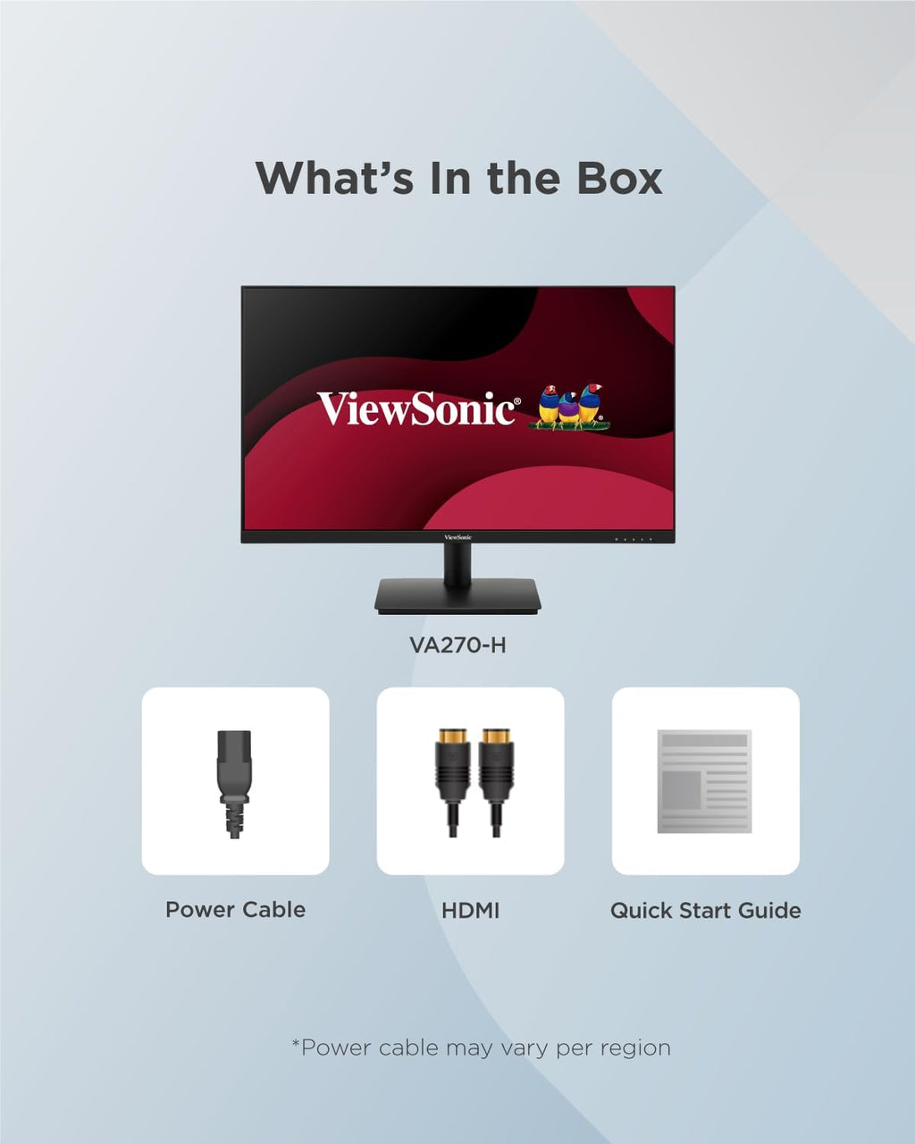 ViewSonic VA240-H Frameless 24 inch Monitor, Full HD 1080p, 100hz, 4ms, IPS, HDMI, VGA, LED Monitor for Home, Office, Workstation