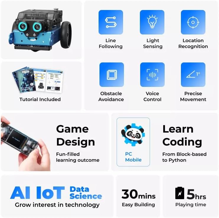 Makeblock mBot2 Coding Robot for Kids, Code Learning Support Scratch & Python Programming, Robotics Kit for Kids Ages 8-14 and up, Building STEM Robot Toys Gifts for Boys Girls (148750)